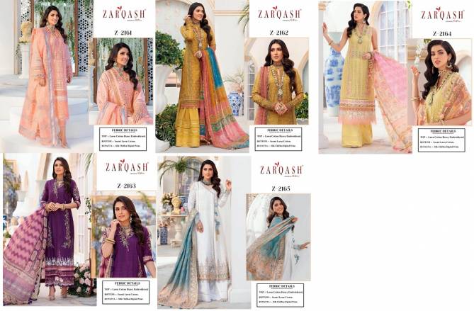 Zarqash Z 2161 To 2165 Embroidered Pakistani Suits Salwar Suits Catalog
